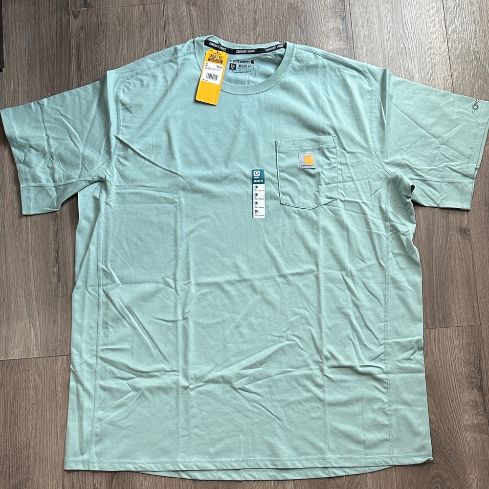Carhartt Men's Mint Green Short Sleeve Tee Relaxed Fit Force Carhartt 2XL